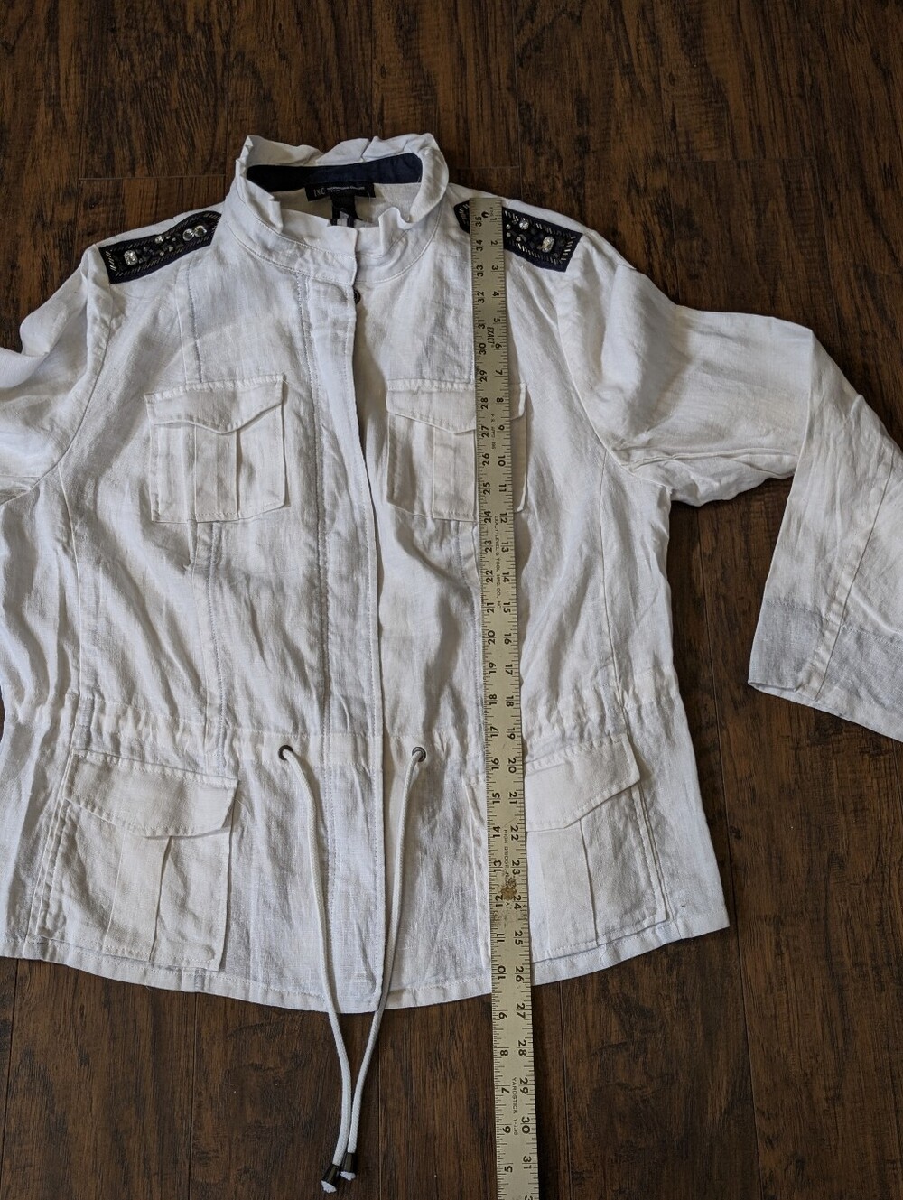 INC international concepts sz 1X women's linen jacker Drawstring Utility Jacket - Picture 8 of 9